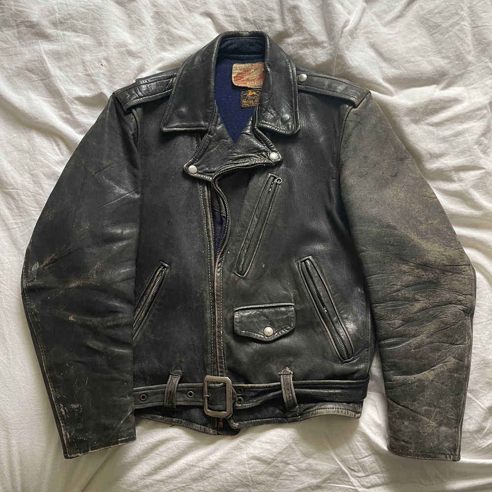 Ramjack Vintage Horse Leather Motorcycle Jacket 1940s